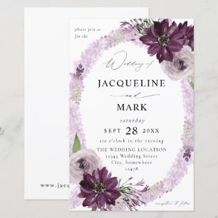 Budgetens Lila och Lavender Blommigt Ring Bröllop 