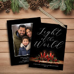Budgetens ljus inför världsbibeln - jul<br><div class="desc">Budget Modern Elegant Light of the World Bible Verse jul Card med elegant på framsidan och på framsidan och på framsidan för fotot och information på baksidan. **Vårt BUDGETpapper är mindre och mer känsligt, men ändå vackert!* Om du vill jämföra pappra typer kan du titta på vår video här: https://youtu.be/G0F9Am5HPD4...</div>