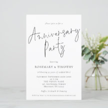 Budgetens minimalistiska Bröllop-årsdag Party Inbj