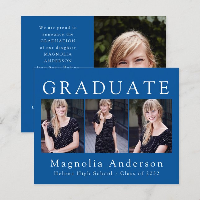 BUDGETENS minimalistiska Student 4-fotomeddelande (Fram/baksida)