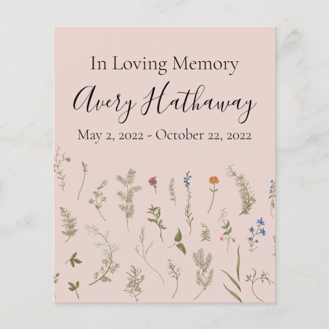 BUDGETENS Mjuka Blommigtar - Allmänt minnesprogram (Framsida)