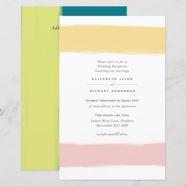BUDGETENS moderna inbjudan till swash Wedding A9 i (Fram/baksida)