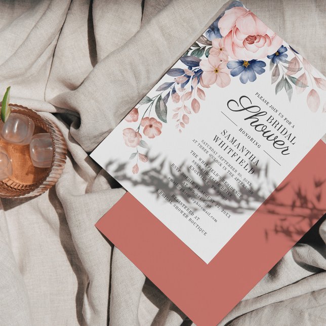 Budgetens Rosa Blommigt Inbjudningskort för möhipp Brevpapper (Skapare uppladdad)