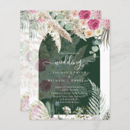 BUDGETENS Rosa Blommigt Pampas Grass Bröllop