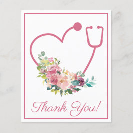 BUDGETENS Rosa Blommigt Stethoscope Heart Tack
