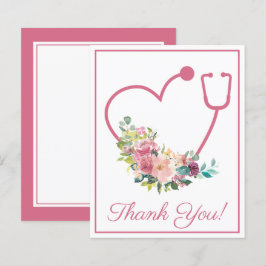 BUDGETENS Rosa Blommigt Stethoscope Heart Tack