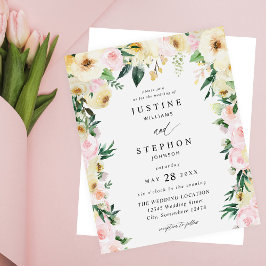 Budgetens Rosa och Gult Blommigt Bröllop