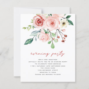 BUDGETENS Rosa Peach Blommigts QR Evening Party