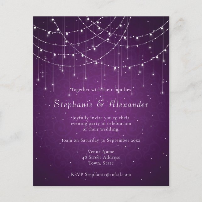 Budgetens Royal Lila & String Ljus i kväll Party (Framsida)