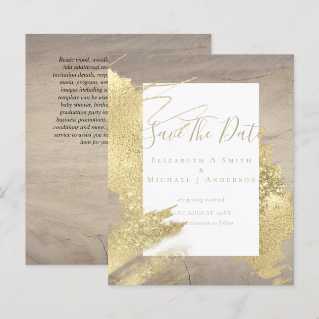BUDGETENS SPARA DATA Gold Foil Glitter Se Abstrakt (Fram/baksida)