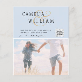 BUDGETENS Spara för fotobröllop - inbjudan QR-kod Flygblad