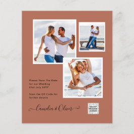 BUDGETENS Spara för fotobröllop - inbjudan QR-kod Flygblad