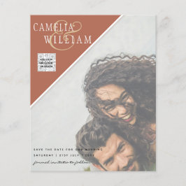 BUDGETENS Spara för fotobröllop - inbjudan QR-kod Flygblad