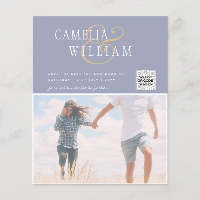BUDGETENS Spara för fotobröllop - inbjudan QR-kod Flygblad (Framsidan)