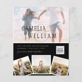 BUDGETENS Spara för fotobröllop - inbjudan QR-kod Flygblad