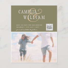 BUDGETENS Spara för fotobröllop - inbjudan QR-kod Flygblad