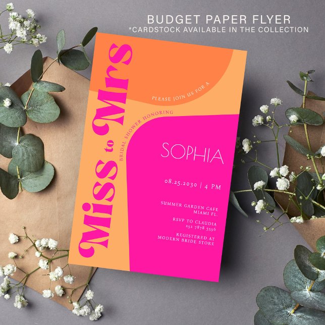 Budgetens trendig shock rosa inbjudningskort för m flygblad (Skapare uppladdad)