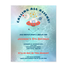 Budgetens Utomjordingar 5:e Födelsedagsfest inbjud