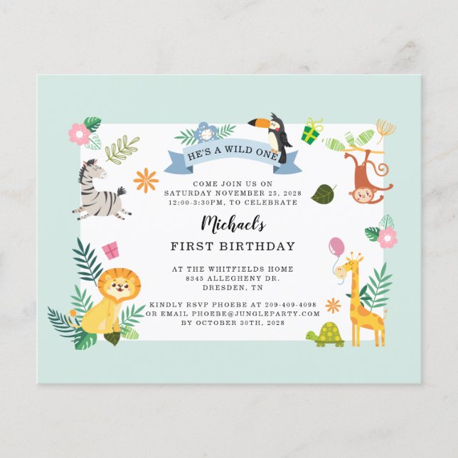 Budgetens Vild Ett ungle Safari-djur 1:a födelseda (Framsida)