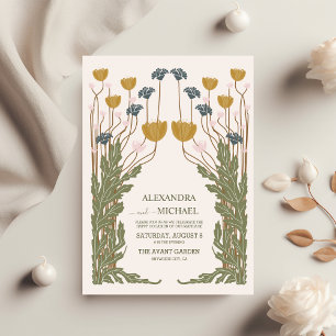 Budgetens Vintage Blommigt Art nouveau Bröllop