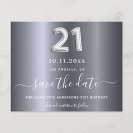 Budgetera 21:a födelsedag silver spara datumet