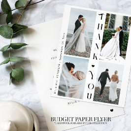 Budgetera 4 fotokollage bröllop tack för dig flygblad