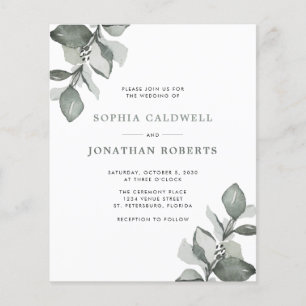 Budgetera alla i en enda Grönt Eucalyptus Bröllop