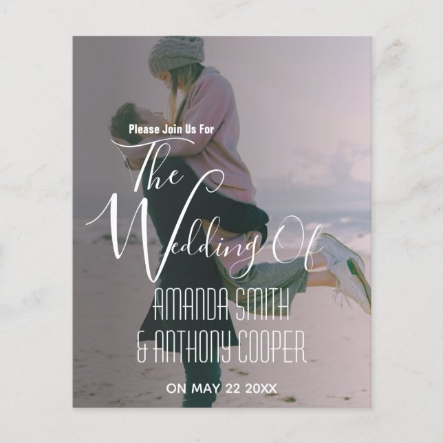 Budgetera alla i en osa- och bröllopsinbjudan flygblad (Framsidan)