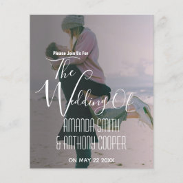 Budgetera alla i en osa- och bröllopsinbjudan flygblad