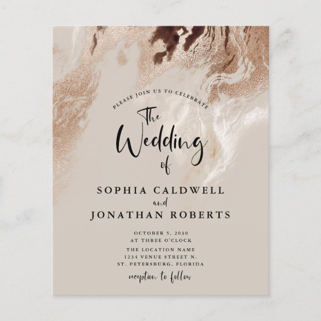 Budgetera allt i en Abstrakts bröllopsinbjudan (Framsida)