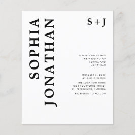 Budgetera allt i en fetstilt typografi-bröllopsinb