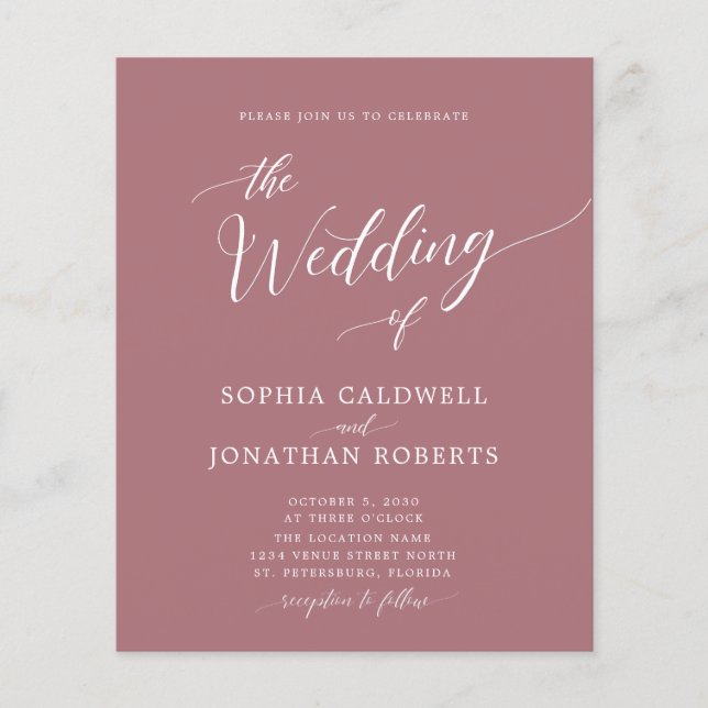 Budgetera allt i en inbjudan till bröllopsinbjudan (Framsida)