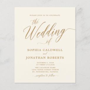 Budgetera allt i en inbjudan till Calligraphy Wedd