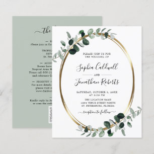 Budgetera allt i en inbjudan till en eukalyptus Sa