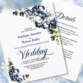 Budgetera allt i ett blått Grått Blommigt Bröllop