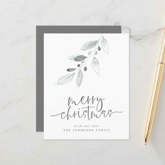 Budgetera Artsy Löv God jul Helgdag-kort (Fram/Back In Situ)