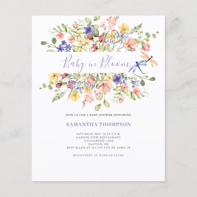 Budgetera Baby i Blommigt för blooms Rosa - visa i Flygblad (Framsidan)