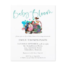 Budgetera Baby i Bloom Cow Asov Baby Shower Inbjud