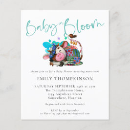 Budgetera Baby i Bloom Cow Asov Baby Shower Inbjud