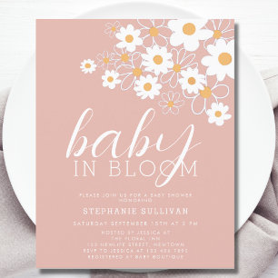 Budgetera Baby i Bloom Daisy Rosa Baby Shower Inbj