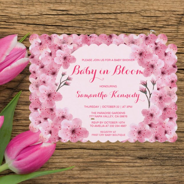 Budgetera Baby i Bloom  Rosa Blommigt Baby Shower (Skapare uppladdad)