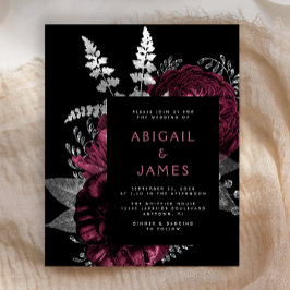 Budgetera Blommigten för Moody Mörk Burgundy Silve