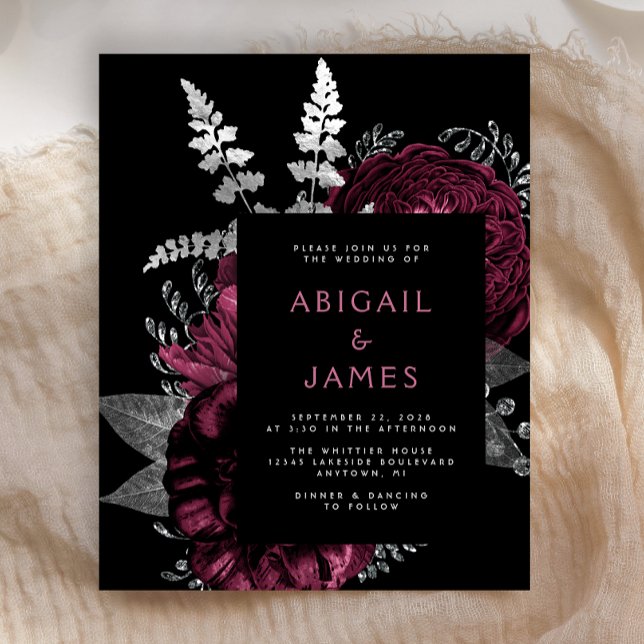 Budgetera Blommigten för Moody Mörk Burgundy Silve (Skapare uppladdad)