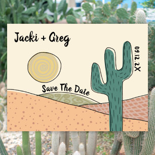 Budgetera Boho Desert Cactus Spara datuminbjudan Vykort