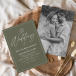 Budgetera Bröllop i Sage Grönt Photo Elegant Flygblad<br><div class="desc">Budgeten Bröllop i Sage Grönt och Svarta och vita Vår eller inbjudan till Bröllop eller Bild - innehåller vacker och elegant manustypografi med ett modernt enkelt och klassiskt färg för den Bröllopen speciella Bröllopsdag.</div>