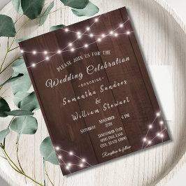 Budgetera Bröllop Rustic Wood String Ljus Elegant