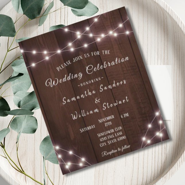 Budgetera Bröllop Rustic Wood String Ljus Elegant (Skapare uppladdad)