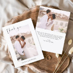 Budgetera Bröllop Tack fotominimalistisk Flygblad<br><div class="desc">Budgetera Bröllop Tack för att du har ett foto på framsidan och baksidan. Tack-korten innehåller en modern handskriven kursiv skripttypografi som är elegant,  enkel och modern till använda efter att du minimalistiskt enkelt bröllopsdag firande.</div>