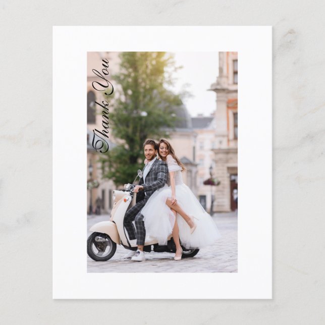 Budgetera Bröllop Tack fotomodern Elegant Flygblad (Framsidan)