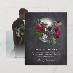 Budgetera Bröllop - tackkort Gothic Skull Photo